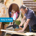 2 Batteries 6'' 4000W Mini Cordless Chainsaw Electric One-Hand Saw Wood Cutter