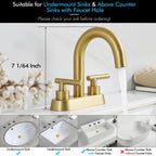 4 Inch Vanity Faucet Bathroom Faucet Dual Handle Bathroom Basin Faucet Leak-Free Brass[Unable Ship Weekends, TK/TEMU Only For Pickup]