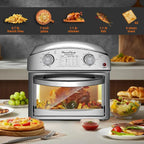 Stainless Steel 12-Liter Air Fryer, Dual Knob Control, 450°F Temperature Range, 60-Min Timer, Presets For French Fries, Pizza, Chicken, Fish, And Toast, Family-Sized Capacity Oven