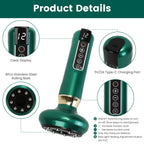 1Pc Anti Cellulite Massager Handheld Vacuum Suction Cupping Kit Beauty Tool With 12 Suction Mode 12 Heating 20Mins Auto-Off One-Key Pressure Release For Abdomen Thighs Buttocks Neck