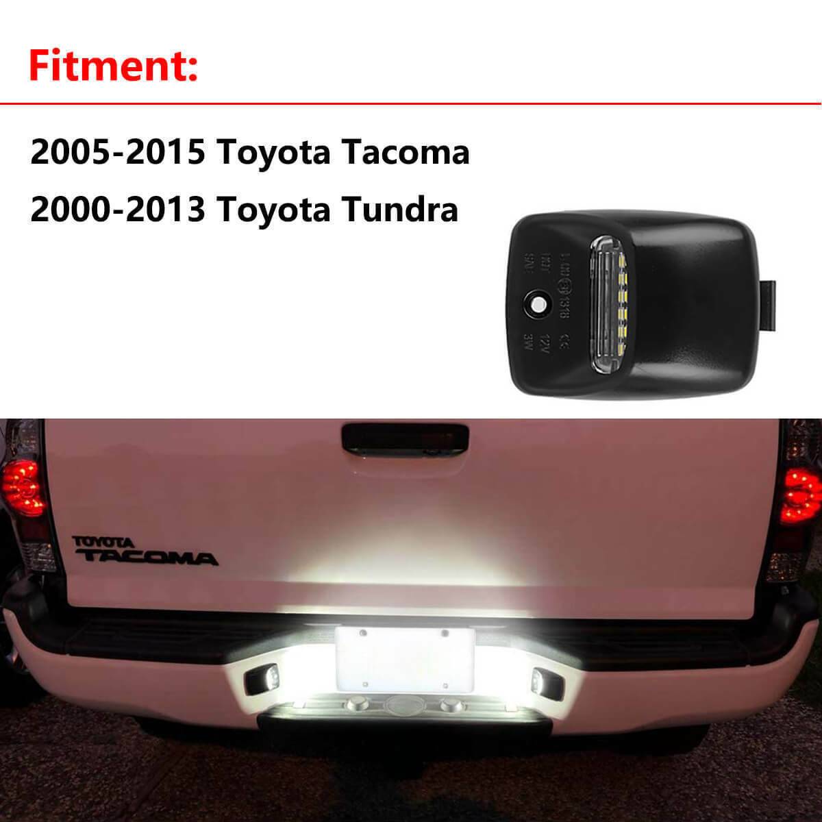 For 2000-2013 Tundra White LED Tag License Plate Light Bulbs Assembly Kit