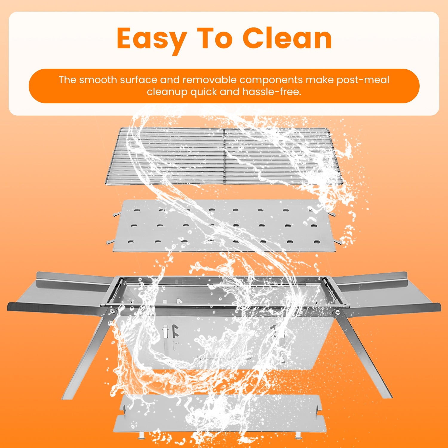 1 Set 3 In 1 Foldable Charcoal Grill Fire Pit Slow Cooker 2-3 People Portable Camping Grill Stainless Steel BBQ Grill For Camping Tailgating Yard