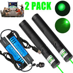 Green Laser Pointer Pen Light 9900Mile Strong Visible Beam Lazer AAA Torch 532nm USB Rechargeable Flashlight
