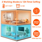 1500W Electric Space Heater Ceramic Heater Fan 90 Degree Oscillating Heating Fan With 3 Modes Remote Control Digital Display Tip-over Overheating Protection For Home Office