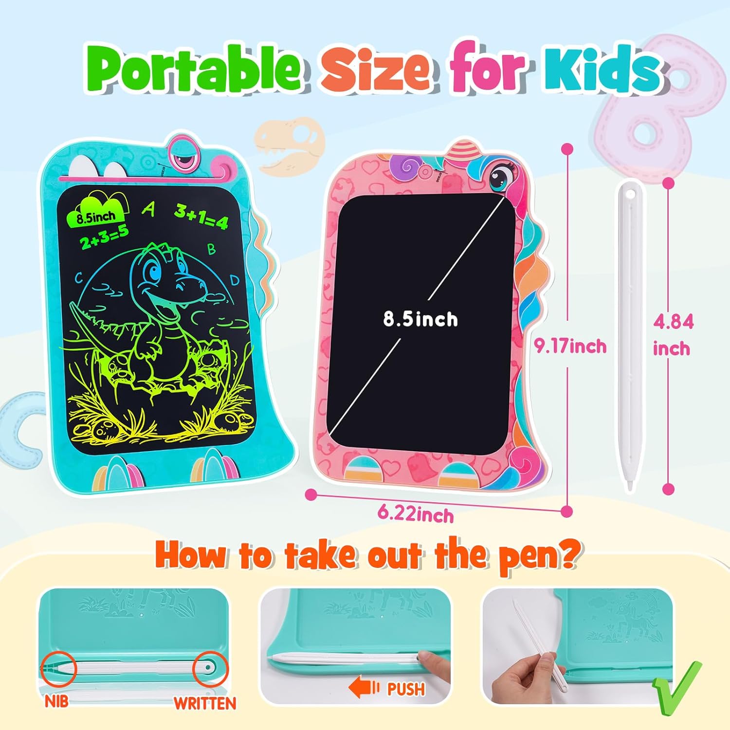 LCD Writing Tablet, Birthday Christmas Kids Unicorn Gifts,8.5 Inch Colorful Toddler Doodle Board Drawing Tablet, Erasable Reusable Electronic Drawing Pads, Educational And Learning Toys For Kids