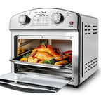 Stainless Steel 12-Liter Air Fryer, Dual Knob Control, 450°F Temperature Range, 60-Min Timer, Presets For French Fries, Pizza, Chicken, Fish, And Toast, Family-Sized Capacity Oven