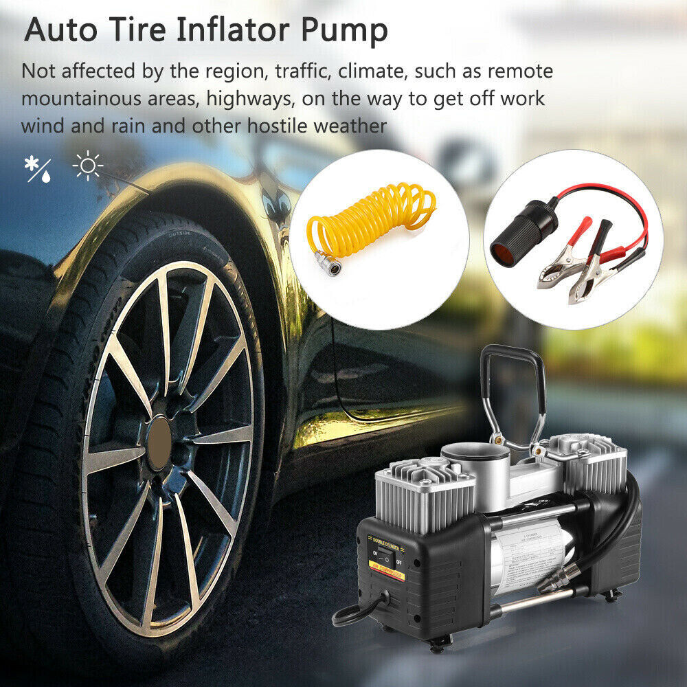 150PSI HEAVY DUTY PORTABLE 12V ELECTRIC CAR TYRE INFLATOR AIR COMPRESSOR