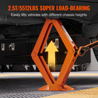 Scissor Jack, 2.5 Ton 2500 Kg Scissor Car Jack, 9.4 Cm-43.4 Cm Lifting Range Scissor Lift Jack With Ratcheting Handle And L-Wrench, Portable Tire Jack For Cars Trucks Sedans MPVs