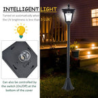 Outsunny Outdoor Garden Solar Post Lamp Sensor Dimmable LED Lantern Bollard Pathway 1.6M Tall  Black