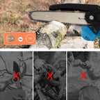 2 Batteries 6'' 4000W Mini Cordless Chainsaw Electric One-Hand Saw Wood Cutter