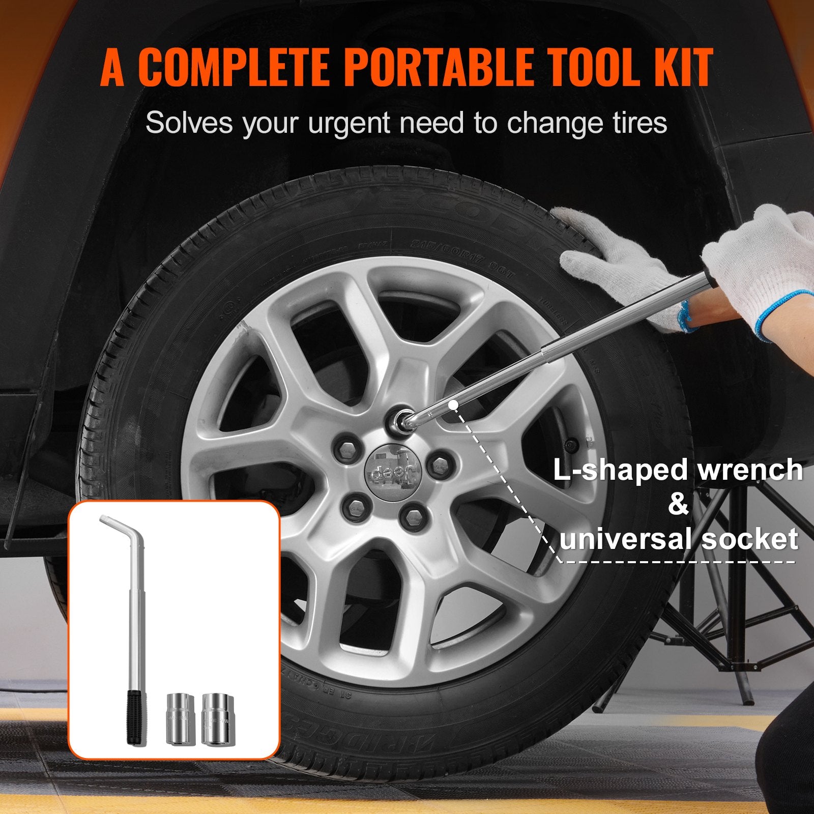 Scissor Jack, 2.5 Ton 2500 Kg Scissor Car Jack, 9.4 Cm-43.4 Cm Lifting Range Scissor Lift Jack With Ratcheting Handle And L-Wrench, Portable Tire Jack For Cars Trucks Sedans MPVs