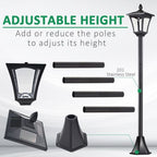 Outsunny Outdoor Garden Solar Post Lamp Sensor Dimmable LED Lantern Bollard Pathway 1.6M Tall  Black