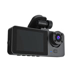 3 Channel Dash Cam Front Inside Rear Vehicle Driving Recorder Car DVR With 32G MMC Card G Sensor Motion Detection Parking Monitor Loop Recording