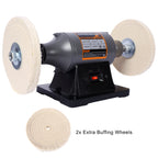 8-Inch Electric Polisher Bench Buffer Grinder - Includes 4PCs 80Ply Thic Buffing Wheels Ideal Benchtop Buffing Machine For Polishing Metal, Jewelry, Knives, Wood, Jade, And Plastic. CSA Certificated