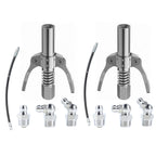 Grease Gun Coupler Double Handle High Pressure Quick Release Lock Nozzles With Hose