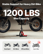 Dirt Bike Lift Stand, Motorcycle Jack Lift Stand 1200lbs Capacity And Hydraulic Lift Operation, Hoist Table Adjustable Height 9.8"-18.3" For Dirtbike Repair, Maintenance, Dirt Bike Accessories