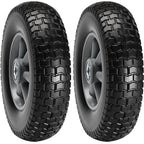 Solid PU Run-Flat Tire Wheel, 10', 2-Pack, 180 Lbs Dynamic Load, 220 Lbs Static Load, Flat Free Tubeless Tires And Wheels For Hand Truck, Utility Cart, Dollies, Garden Trailers, Various Carts