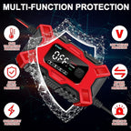 12V & 6A Smart Car Battery Charger Intelligent Pulse Repair Motor Battery AGM & GEL