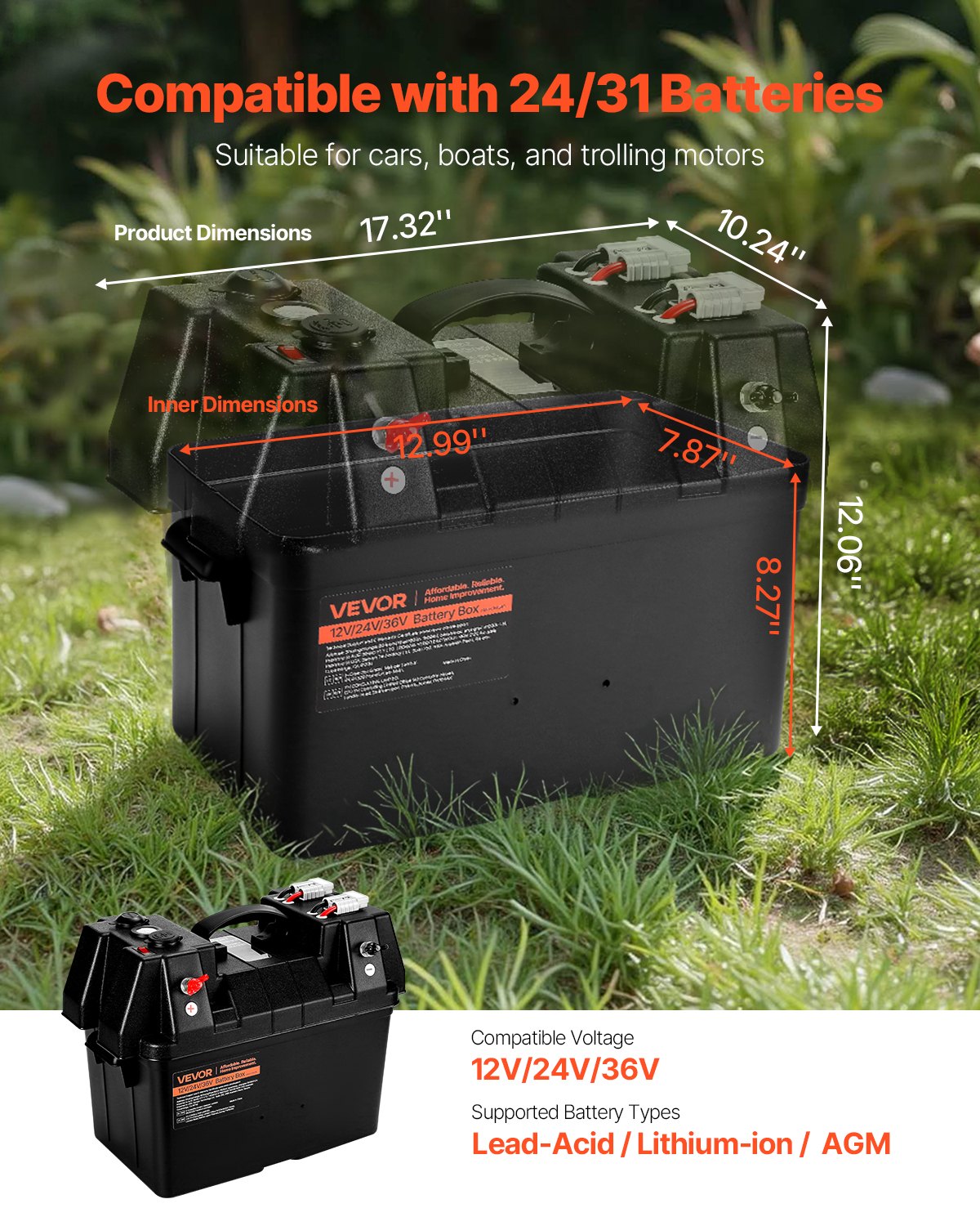 Battery Box Group 24/31 Smart Battery Box 12V/24V/36V For Trolling Motor