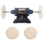 6-Inch Electric Polisher Bench Buffer Grinder  - Includes 4PCs 80Ply Thic Buffing Wheels  Ideal Benchtop Buffing Machine For Polishing  Metal, Jewelry, Knives, Wood, Jade, And Plastic.CSA Certificated