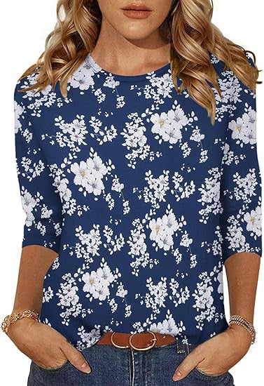 Women's Three-quarter Sleeve T-shirt Top