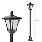 Outsunny Outdoor Garden Solar Post Lamp Sensor Dimmable LED Lantern Bollard Pathway 1.6M Tall  Black