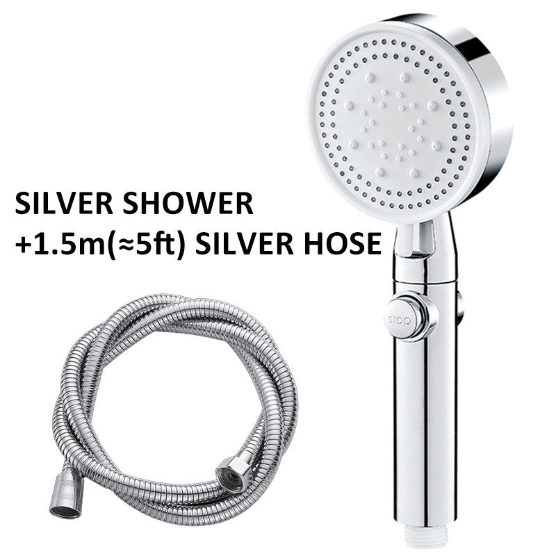 Bath High Pressure Shower Head 5 Mode LARGE Chrome Handset Heads Water Saving