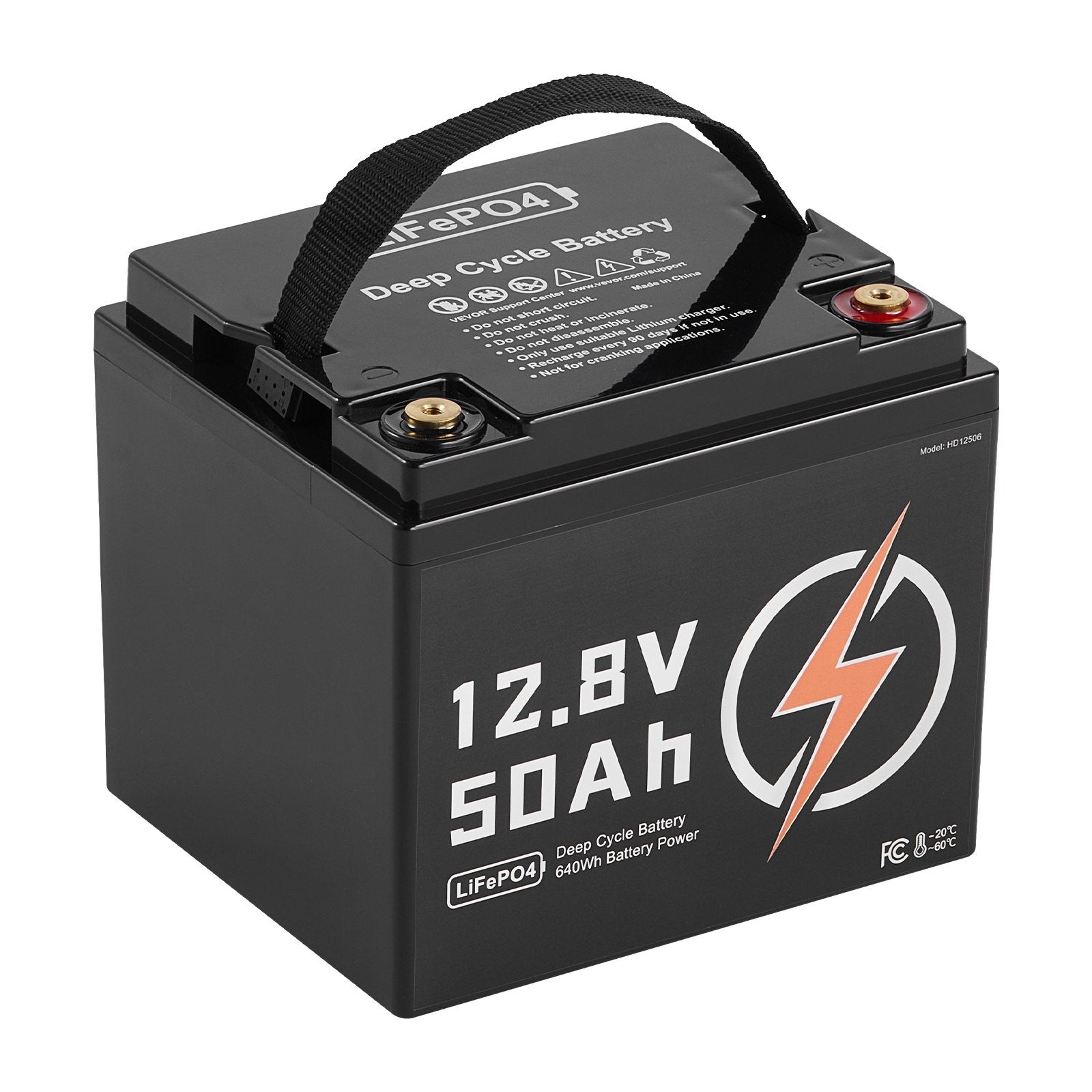 12V 50Ah Deep Cycle LiFePO4 Battery BMS Lithium Iron Phosphate Battery For RV