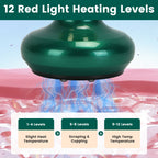 1Pc Anti Cellulite Massager Handheld Vacuum Suction Cupping Kit Beauty Tool With 12 Suction Mode 12 Heating 20Mins Auto-Off One-Key Pressure Release For Abdomen Thighs Buttocks Neck