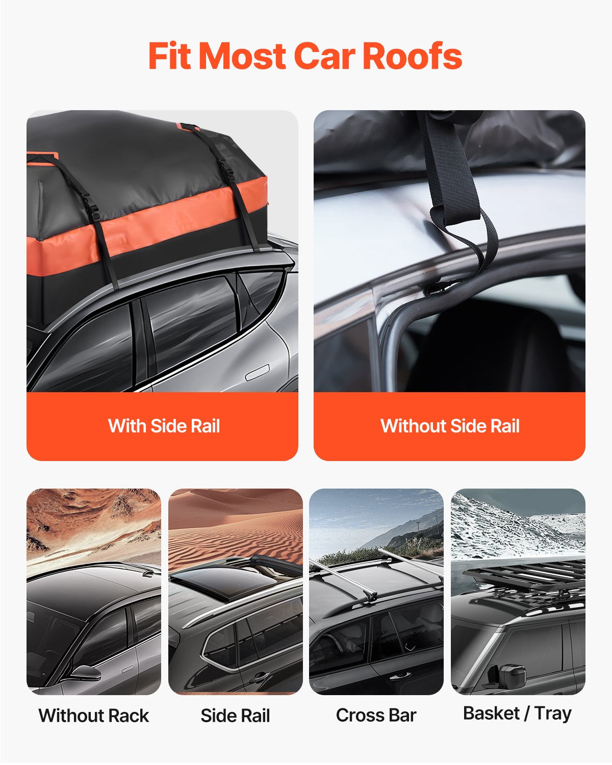 Car Rooftop Cargo Carrier Bag, 21 Cubic Feet Car Roof Cargo Carrier, 100% Waterproof Heavy Duty 840D PVC Roof Luggage Bag For All Vehicle With/without Rack- With Lock, Non-Slip Mat, 6 Door Hooks