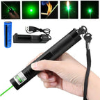 Green Laser Pointer Pen Light 9900Mile Strong Visible Beam Lazer AAA Torch 532nm USB Rechargeable Flashlight