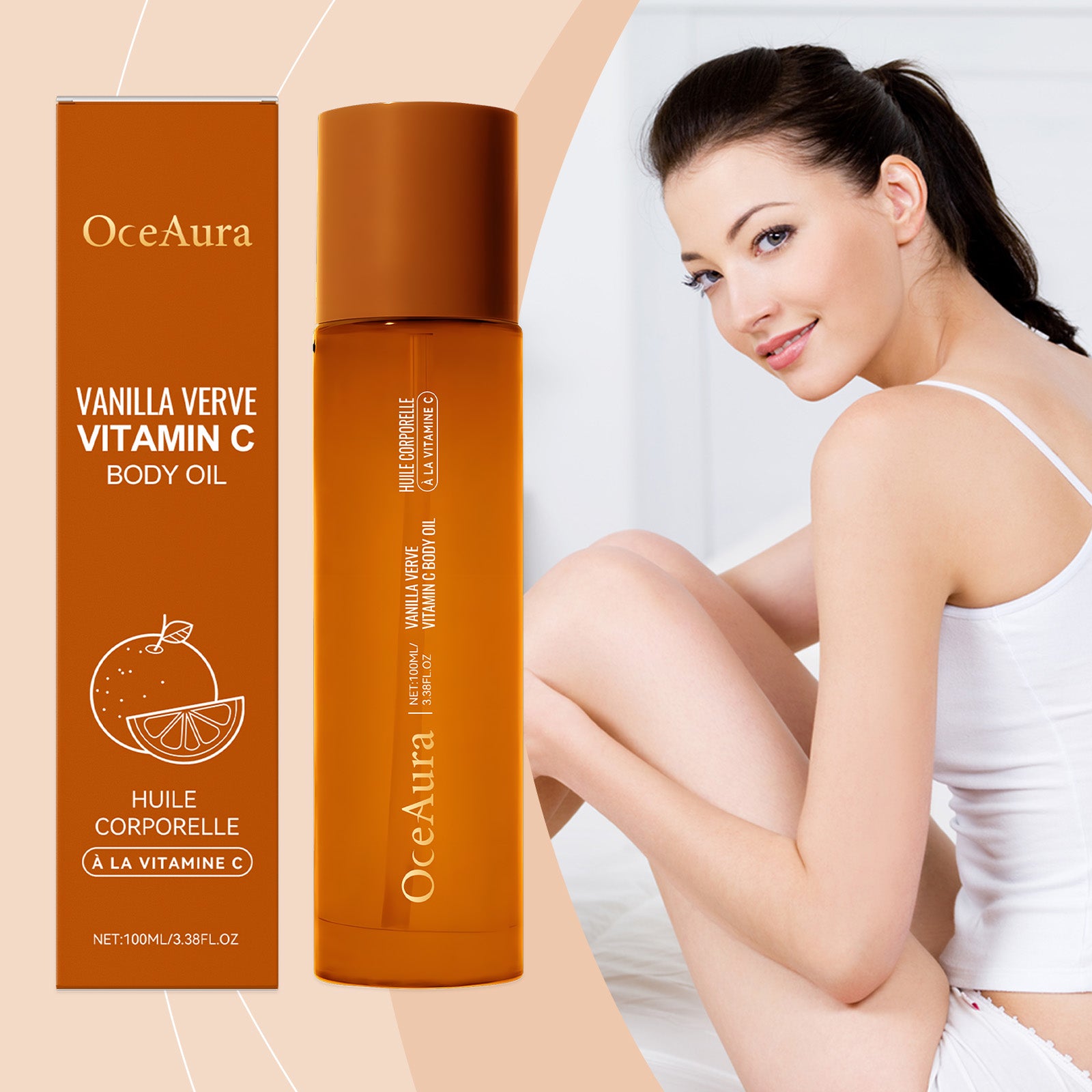 OceAura Vitamin C Softening Oil, Nourish The Body Moisturize The Whole Body Moisturize The Skin For A Long Time