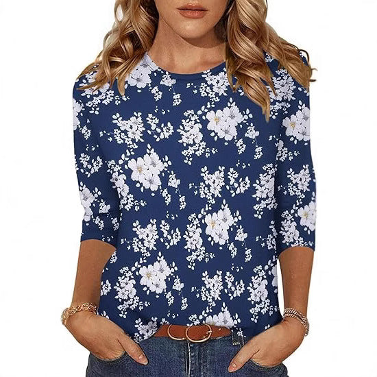Women's Three-quarter Sleeve T-shirt Top