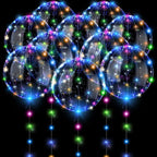10PCS LED Light Up Balloons Clear Balloons Helium Bubble Glow Balloons With String Lights For Birthday Wedding Party Decorations