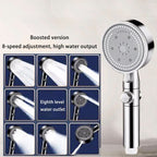 Bath High Pressure Shower Head 5 Mode LARGE Chrome Handset Heads Water Saving