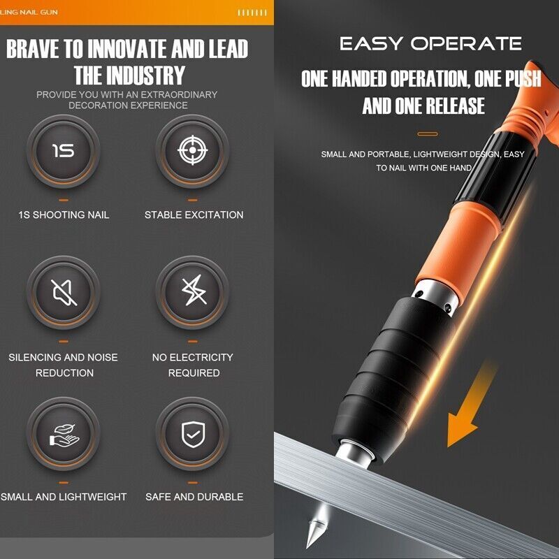 Woodworking Integrated Air Nailer Manual Steel Nail Nailer 4 Gears Power Gun NEW