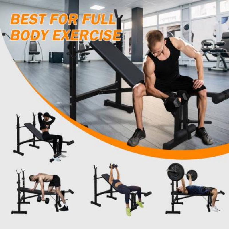 Olympic Weight Bench Full Body Workout For Your Home Gym With Squat Rack And Bench Press